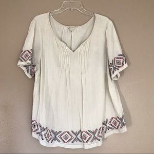 Embroidered peasant top